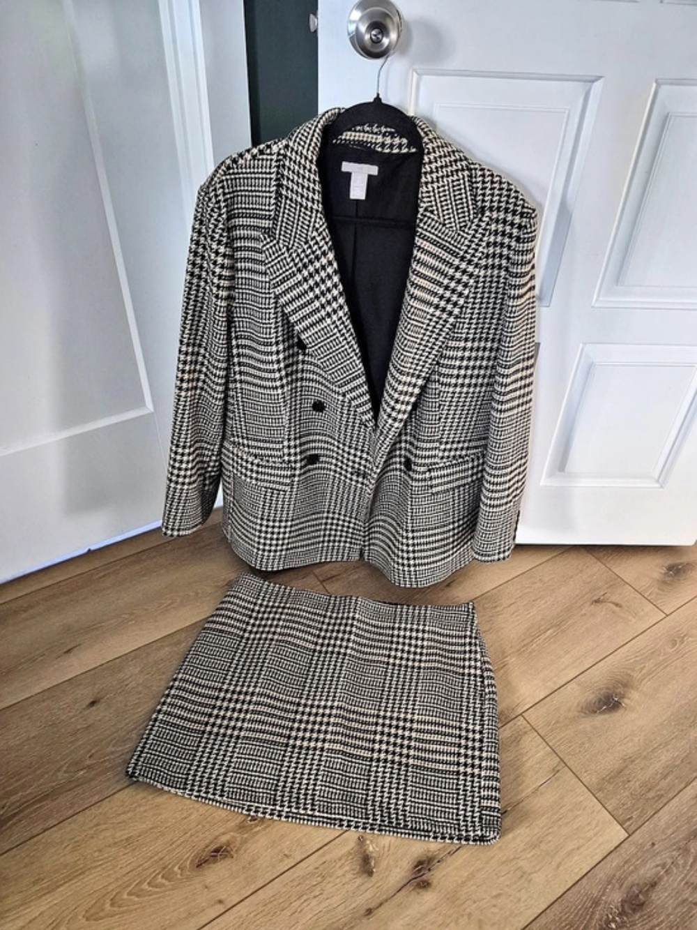 H&M Houndstooth Jacket and Skirt Set